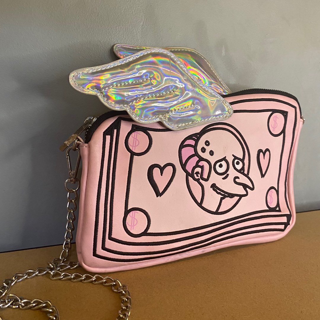Skinnydip London The Simpsons Mr. Burns Dollar Clutch Bag in Pink Luxury Bags Wallets on Carousell