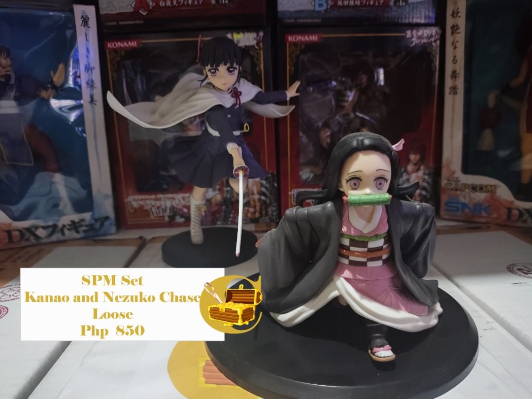 SPM Kanao and Nezuko Chase Set (Category: Figurines & Statues) located in Taytay. Submitted by ejmanalas22576 (Listing ID 1303876167, Image 2). Description: SPM Kanao and Nezuko Chase Set Loose No issues Deliveries and shipping fees are covered by the buyer. PM for other inquiries. Location: Taytay, Rizal MOP: Gcash / BDO / Paymaya MOD: LBC / JnT/ Lalamove.