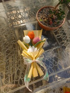 crochet flower bouquet (trio tulips)