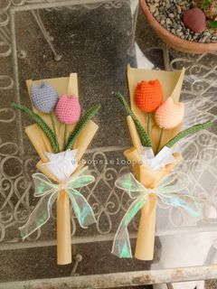 crochet flower bouquet (duo tulips)