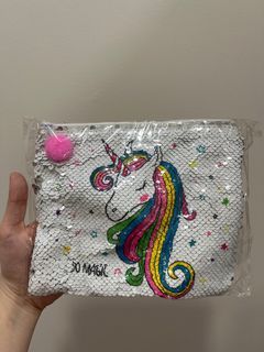 Unicorn sequin pouch