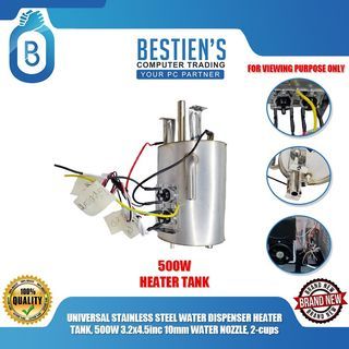 UNIVERSAL STAINLESS STEEL WATER DISPENSER HEATER TANK, 500W 3.2x4.5inc 10mm WATER NOZZLE, 2-cups