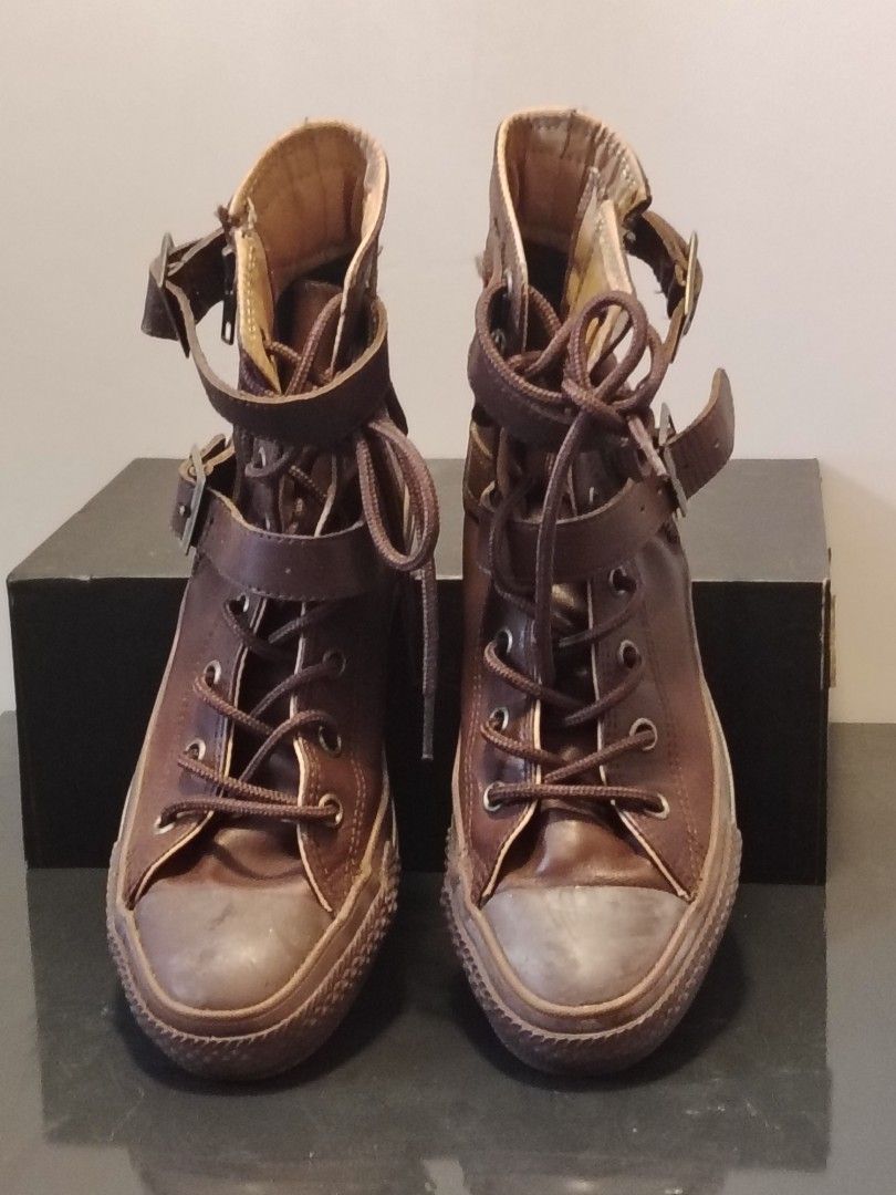 Very rare old version Special edition Converse leather bwown colour sport shoes sneakers Size 5 no box 95 new 100 real