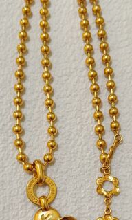 Vintage KENZO Flower Matte Gold Necklace