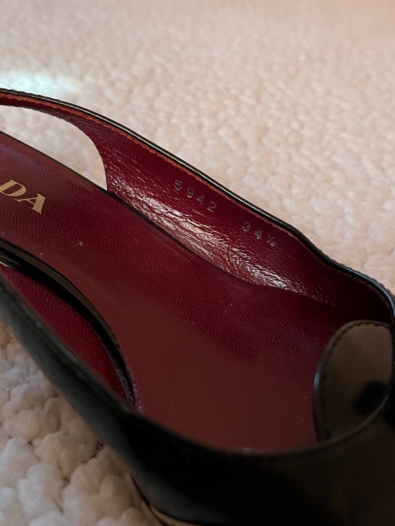 vintage Prada kitten heels NEGOTIABLE (Category: Heels) located in Paranaque City. Submitted by xysabelle (Listing ID 1303823655, Image 3). Description: Authentic vintage Prada kitten heels missing bow in excellent condition size 34 1/4 .