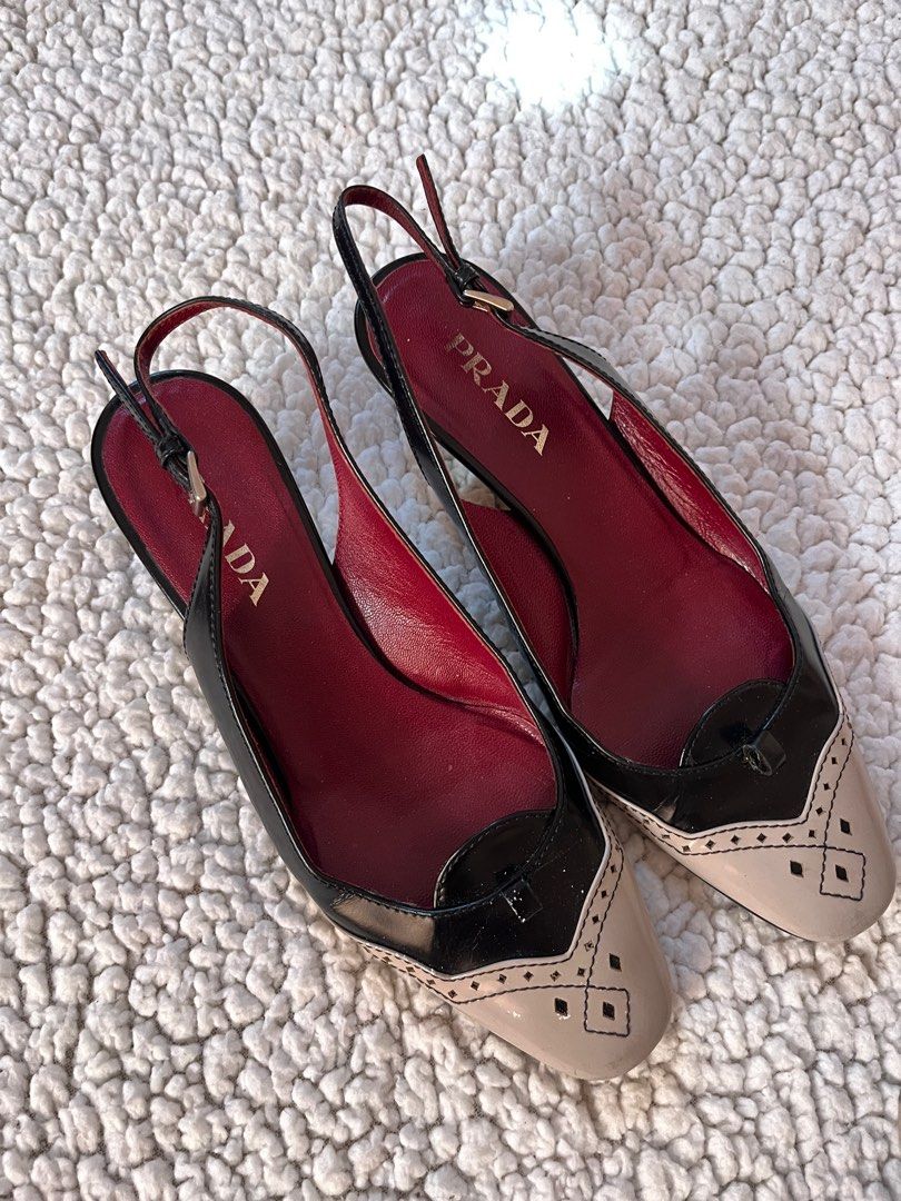 vintage Prada kitten heels NEGOTIABLE (Category: Heels) located in Paranaque City. Submitted by xysabelle (Listing ID 1303823655, Image 2). Description: Authentic vintage Prada kitten heels missing bow in excellent condition size 34 1/4 .