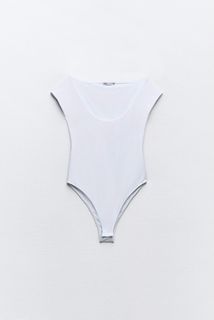 Zara Polyamide Bodysuit - White - Brand New