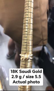 18K Saudi Gold Knot Ring size 5.5