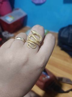 💯18k Saudi Gold Solid Snake Ring