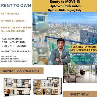 1BR CONDO FOR SALE IN UPTOWN PARKSUITES NEAR UPTOWN MALL & ST. LUKES BGC