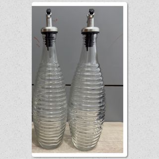 2pcs Ribbed Glass Dispensers | Take All I Bundle | Organize | Bottle | Container | Storage | Pantry | Condiments | Fish Sauce Patis | Soy Sauce Toyo | Vinegar Suka | Olive Oil Mantika | Gift | Bigay | Pamigay Sale