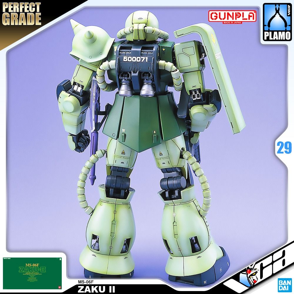 ⭐️ BANDAI GUNPLA PERFECT GRADE 1/60 PG MS-06F ZAKU II 2 PLASTIC MODEL ACTION FIGURE TOY KIT VCAGUNDAM VCA GUNDAM SINGAPORE (Category: Gundam Model Kits) located in Singapore. Submitted by vcagundam.sg (Listing ID 1304070907, Image 3). Description: ⭐️ PG | MS-06F ZAKU II 🌐𝗪𝗘𝗕𝗟𝗜𝗡𝗞 https://v.vcagundam.sg/pgms06f 🤖𝗛𝗘𝗔𝗗 𝗛𝗘𝗜𝗚𝗛𝗧 : 29cm 📝𝗧𝗬𝗣𝗘 : PLASTIC MODEL KIT Bandai's Perfect Grade Zaku is the perfect partner for the Perfect Gr