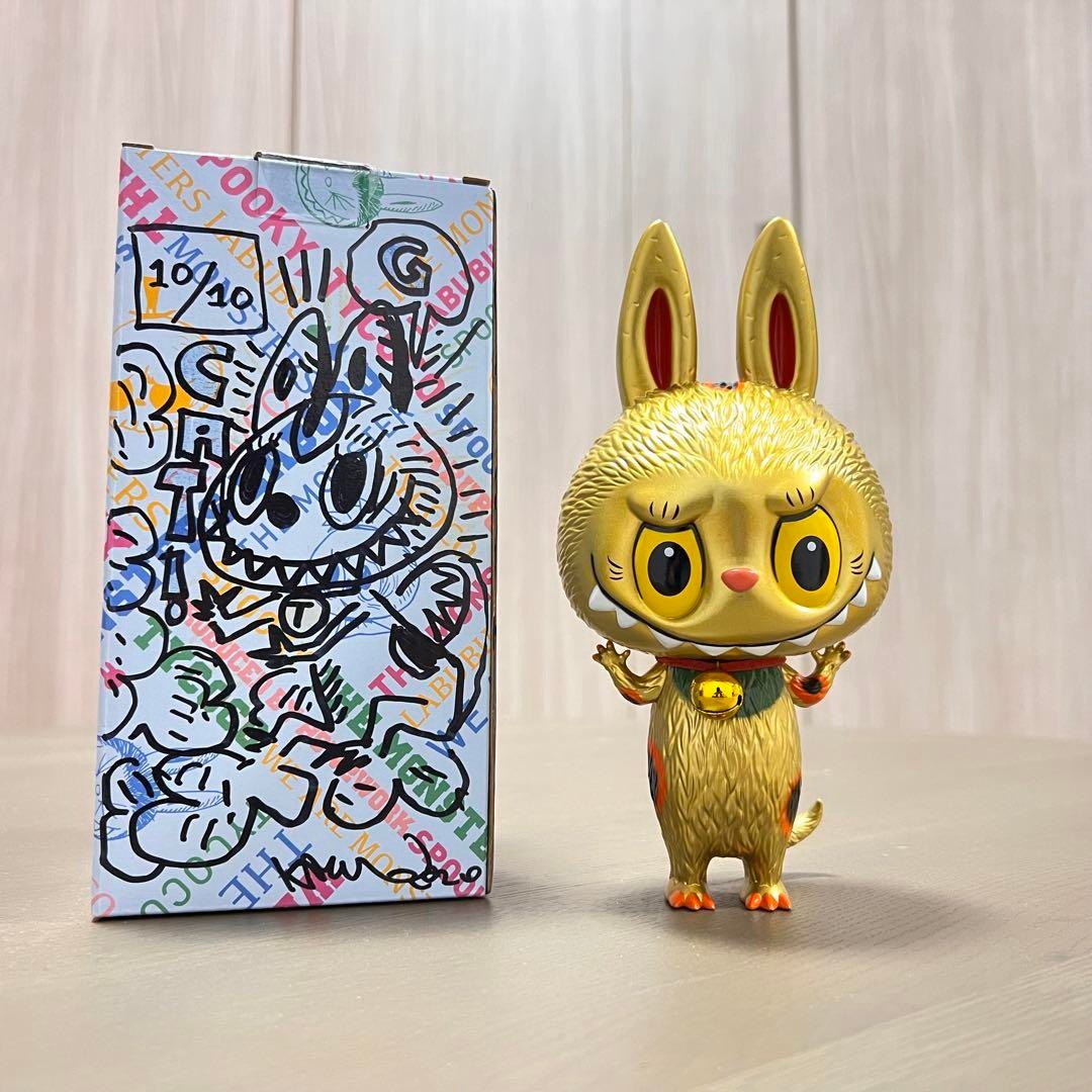 罕有簽繪版 Kasing Lung 龍家昇 / 限量10 Hidari Zingaro 金色 招財 labubu zimomo art toy  figure sofubi 2