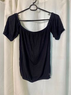Abercrombie & Fitch Black Off the Shoulder Top