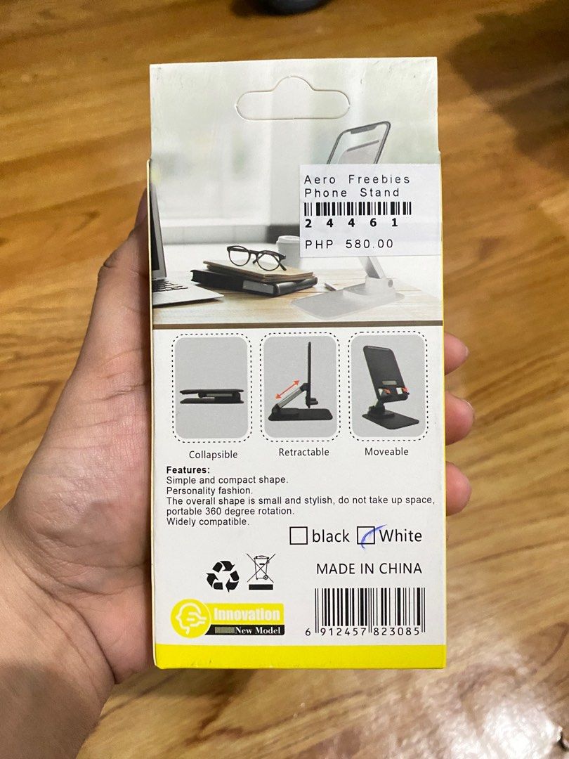 Adjustable White Metal Aesthetic Cellphone Stand (Category: Mounts & Holders) located in Caloocan City. Submitted by declutteringtreasures (Listing ID 1304066276, Image 3). Description: Product Name: Adjustable White Metal Desktop Cellphone Stand Product Description: Elevate your mobile experience with our Adjustable White Metal Desktop Cellphone Stand, the perfect blend of style and functionality. Crafted from durable, high-quality metal, this s