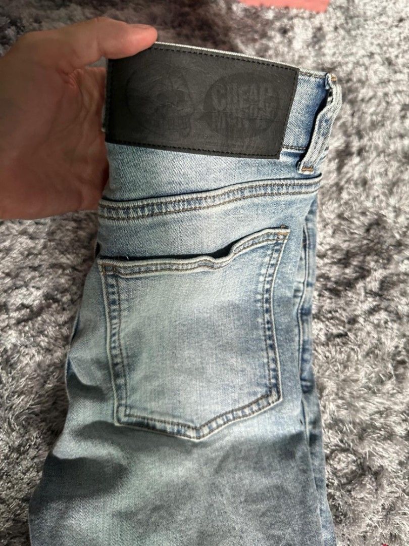 Authentic Cheap Monday Ripped Frayed Slim Fit Denim Jeans Women s Fashion Bottoms Jeans Leggings on Carousell