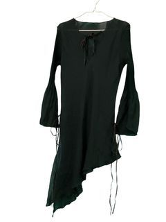 Black long sleeves y2k goth bell sleeves black top