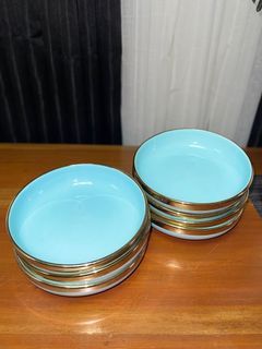 Blue Gold-rimmed Ceramic Plates
