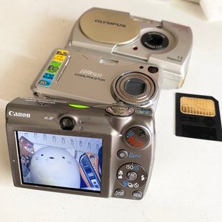Bundle Camera Olympus Camedia and Nikon Coolpix Digital Camera Digicam and 8mb smartmedia card