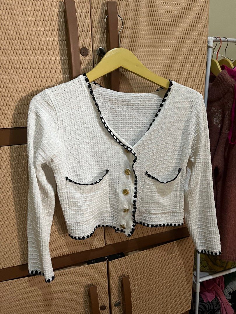CARDIGAN CROP KOREA, Fesyen Wanita, Pakaian Wanita, Baju Luaran di