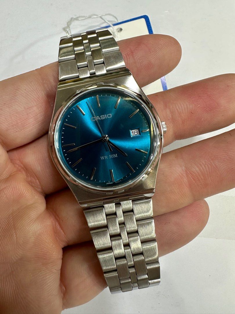 Casio Watch MTP-B145D-2A2 (Category: Men's Watches) located in Manila. Submitted by seikowatchfactory (Listing ID 1304082247, Image 1). Description: BNIB 10/10 Model: MTP-B145D-2A2 Price: 3000 pesos Specifications: Size of Case: 40 x 35 x 7.4mm Total Weight: 82g Approx. Battery Life: 3 years on SR621SW Regular Timekeeping 50m Water Resistance Date display Mineral Glass Stainless Steel One-Touch Triple fold clasp Quartz Movement Seller is Authoriz