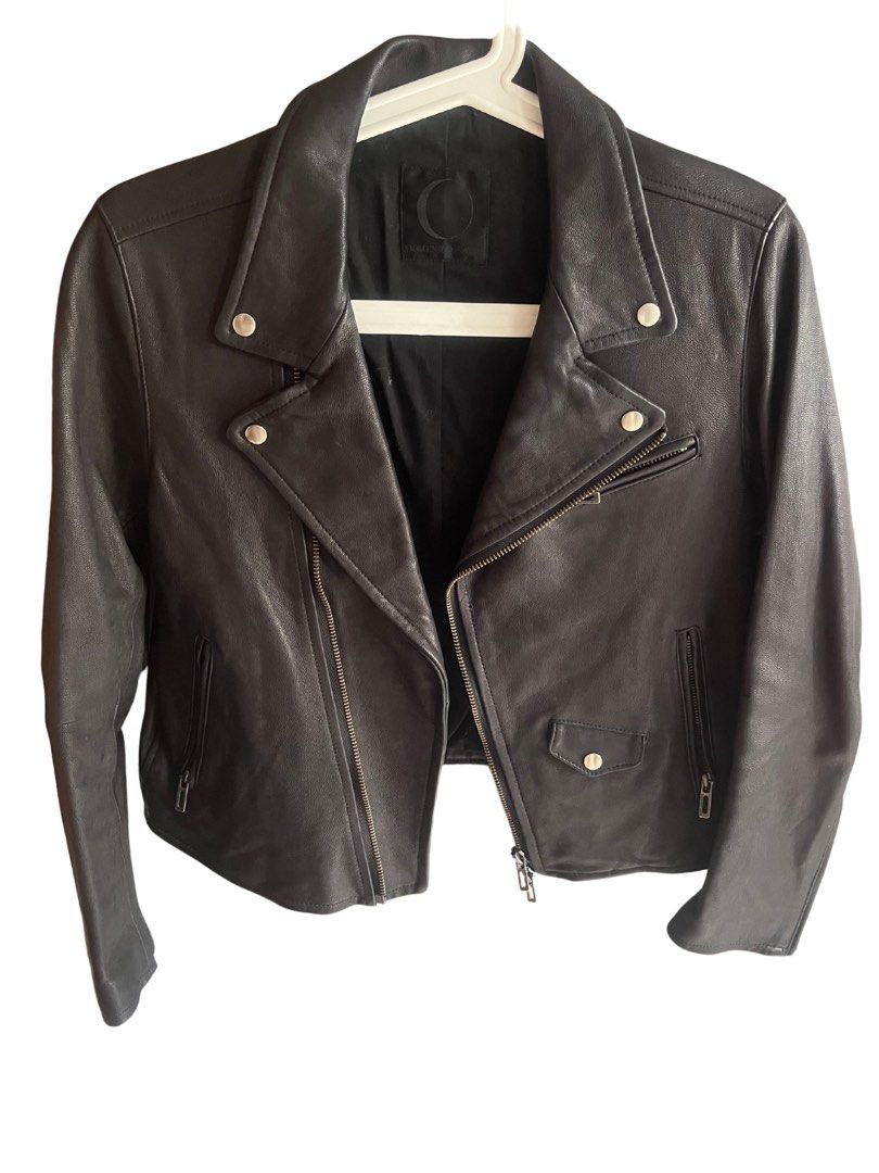高評価のクリスマスプレゼント 黑色真皮皮褸Leather Savio + Domenico Jacket 女裝 山羊皮, ジャケット・アウター