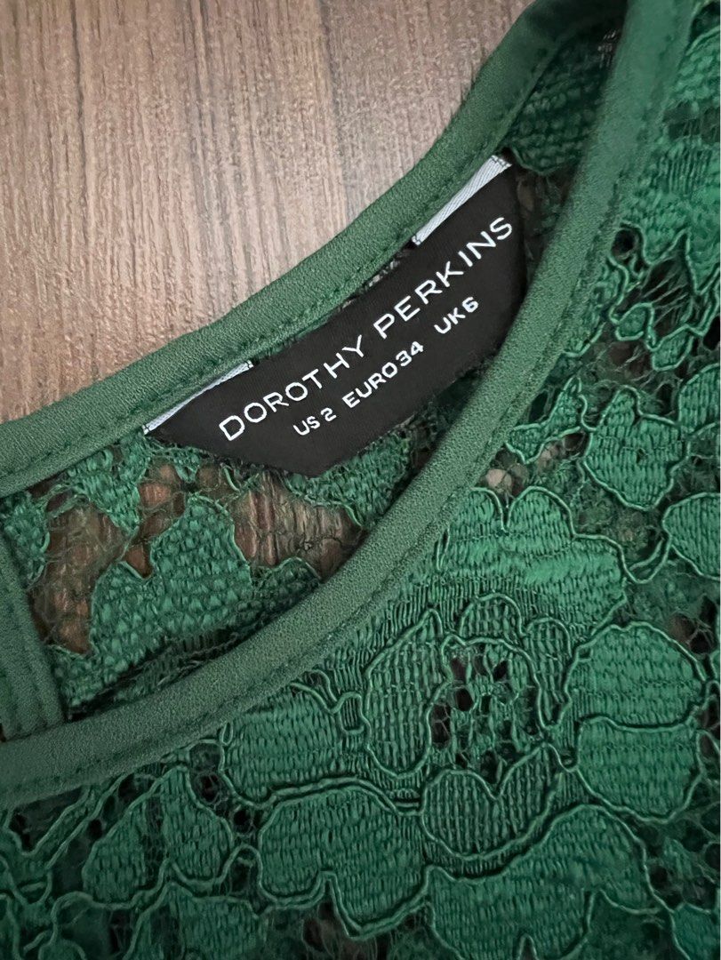 Dorothy Perkins lacey green dress, Women's Fashion, Dresses & Sets, Dresses  on Carousell