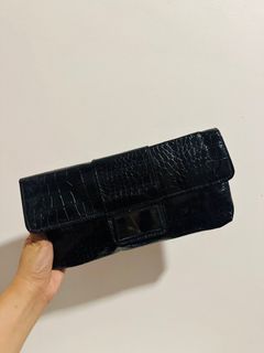 Evening Clutch Bag - Black (Crocs Style)