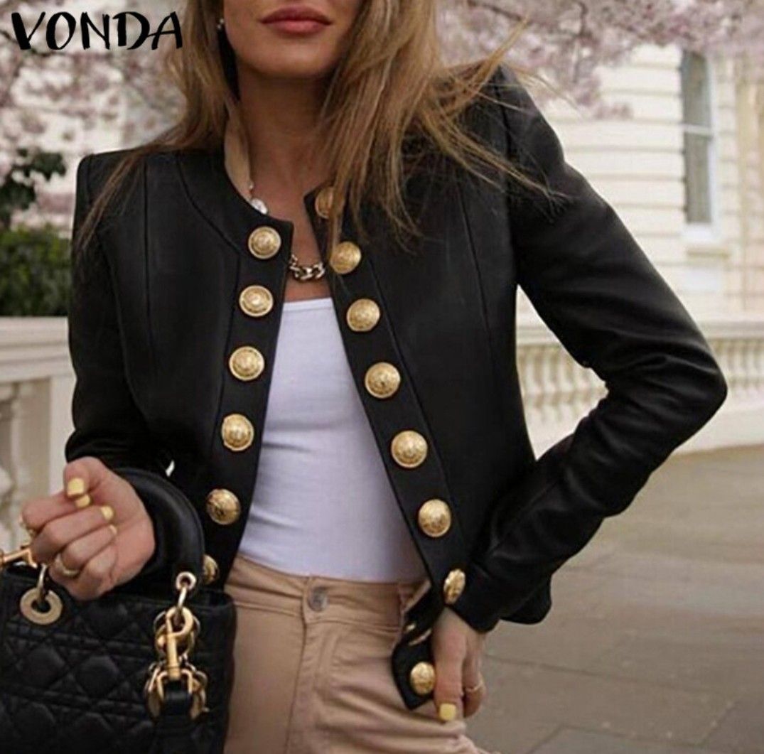 Fancy style VONDA Wonen Long Sleeve Party Coats Cadual Baggy Blazer Plus Size ps40