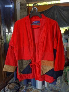 First Edition by Midwest Vintage Red Corduroy Kimono Patchwork