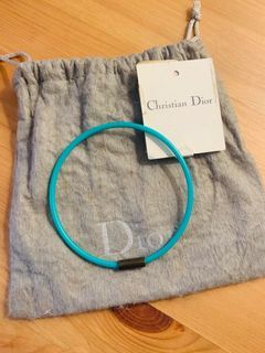 💯 Authentic Dior Rare Green Bangle Bracelet with Brass Hardware