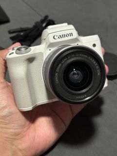 FOR SALE Canon EOS M50 II White Mirrorless Camera with EF-M 15-45mm F3.5-6.3 IS STM