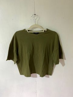 Forever 21 Crop Top Shirt (army green)