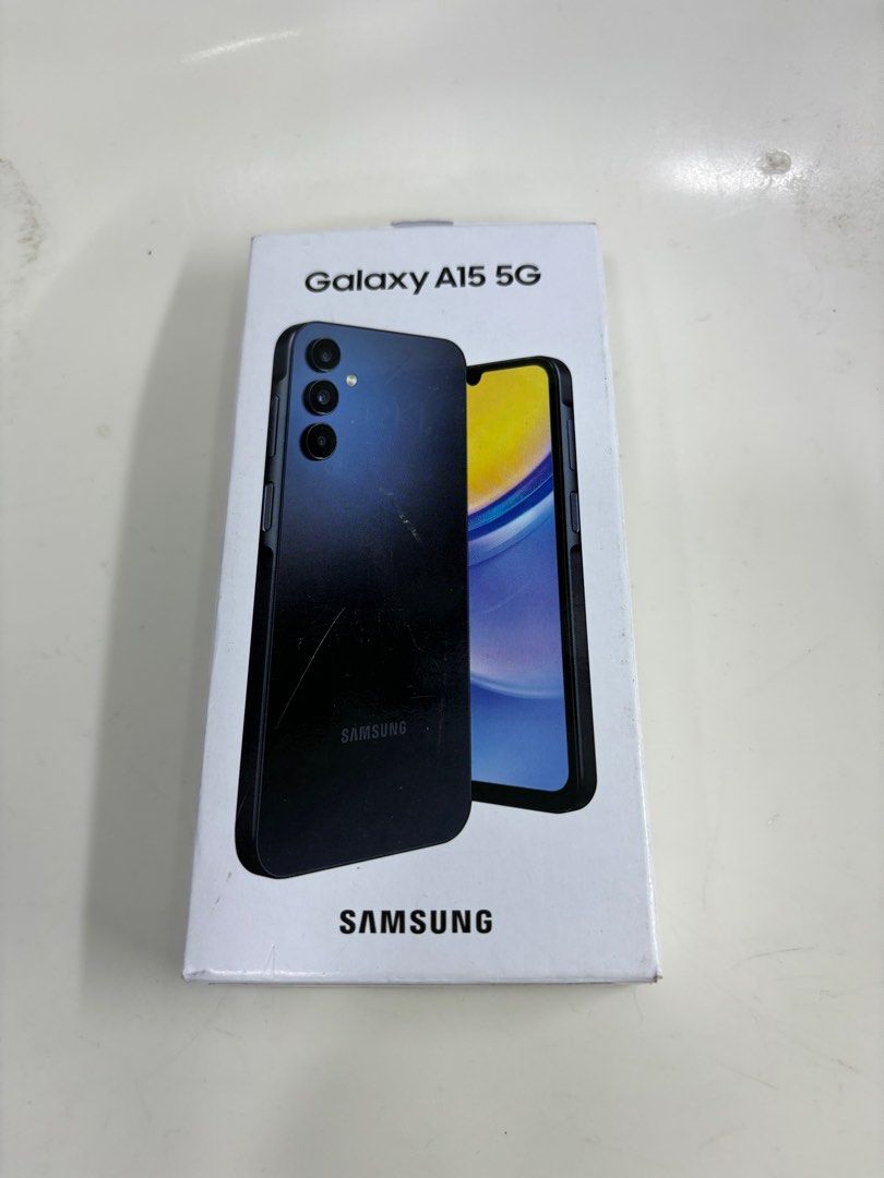 Galaxy A15 5g 128gb 4g ram (Category: Samsung) located in San Juan City. Submitted by AshleyandLynGeneralmerchandise (Listing ID 1304020284, Image 1). Description: We accept trade in Credit card / Home Credit Shipping Meet ups / Delivery Fb page: Ashley & Lyn.