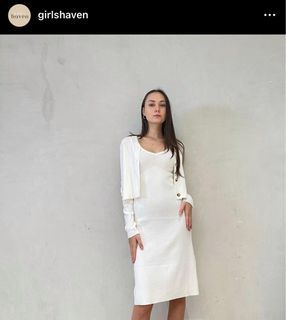 Girl’s Haven White Knit Blazer and Dress Set