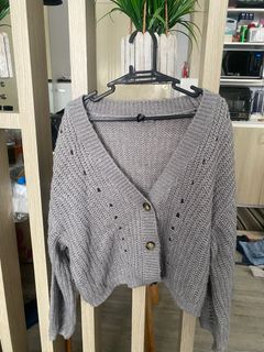 Gray Knitted Cardigan