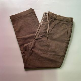 Gu by Uniqlo Smart Ankle Pants Checked in Brown