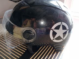 Helmet (used) and Heavy duty Rain coat (NEW)