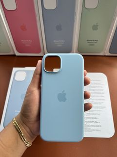 iPhone 15 Plus Magsafe Silicone Case With Animation (Mist Blue)