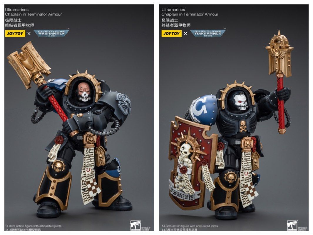 Figurine JoyToy – Ultramarines Librarian In Terminator Armour 1/18 – Warhammer 40k – Neuf