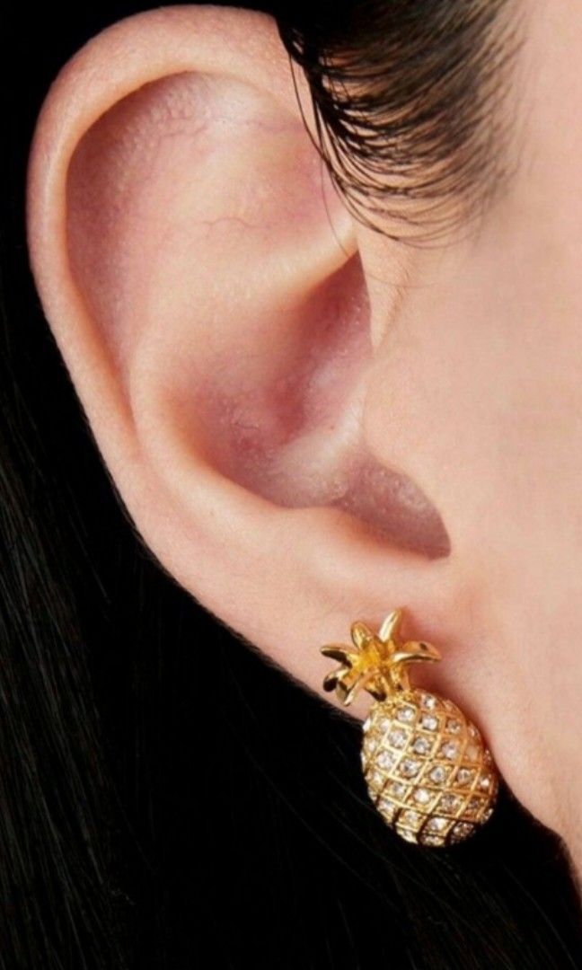 Kate Spade pineapple earrings. 100 authentic brand new. Women s Fashion Jewelry Organisers Earrings on Carousell