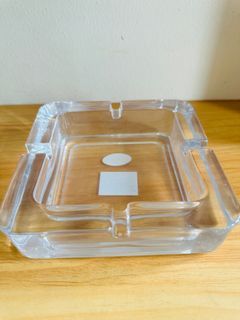 Large crystal glass ashtray