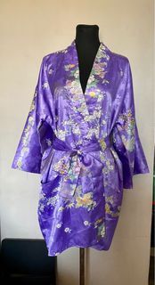 🪻Lilac Floral Japanese Robe/Kimono for women