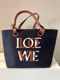 LOEWE Anagram tote bag logo wool leather