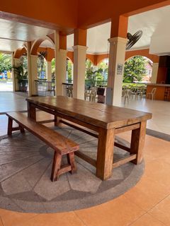 Mahogany Long Dining Table 10 seater with bench