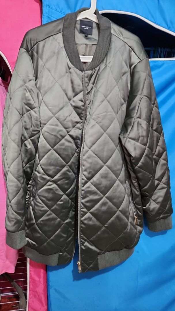 NEW LOOK PLUS SIZE BOMBER JACKET ARMY GREEN