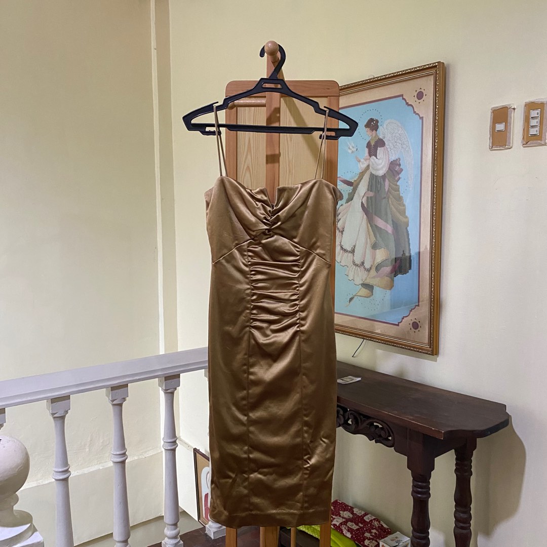 Nicole Miller Gold Dress Women s Fashion Dresses Sets Dresses on Carousell