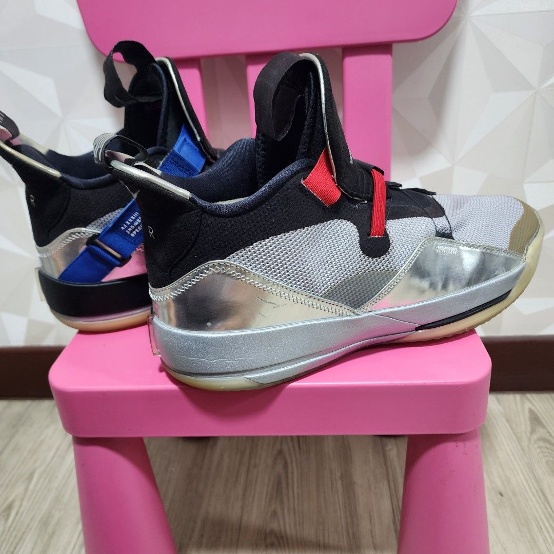 Nike Air Jordan XXXIII 33 All Star Metallic Silver Black Blue