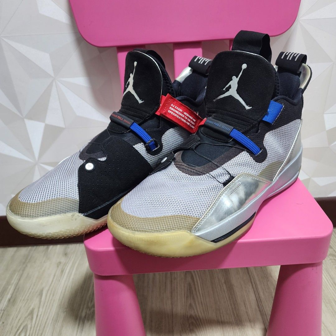 Nike Air Jordan XXXIII 33 All Star Metallic Silver Black Blue Men s Fashion Footwear Sneakers on Carousell