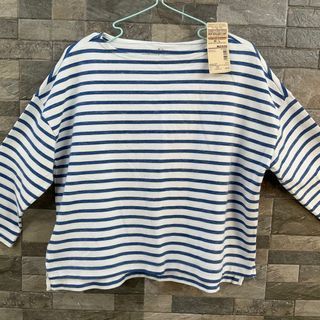 NWT New with tag MUJI Japan classic striped boatneck lagenlook Scandinavian top 100% cotton minimalist blouse Size Medium- Large